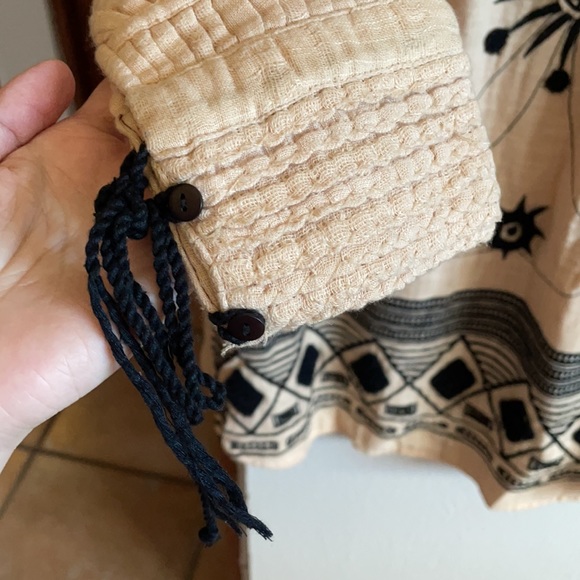 Free People New Romantics Pink Black Embroidered Tunic Dress S - Picture 6 of 16